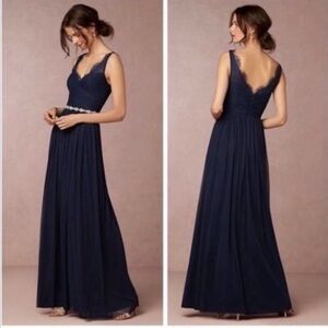 Hitherto x BHLDN Navy Maxi Dress with Lace Detail